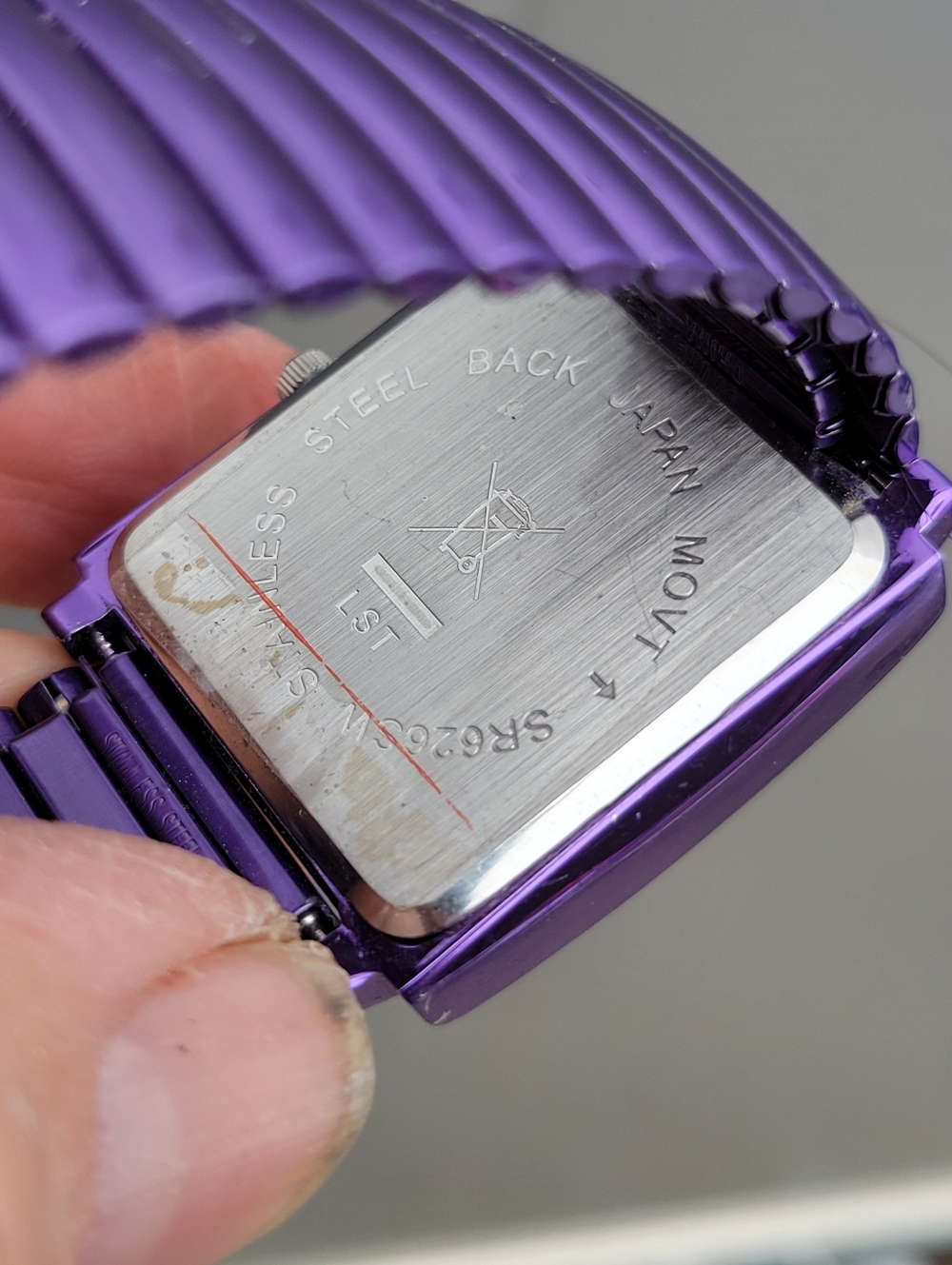 Purple Square Face Rhinestone Watch - Picture 6 of 8